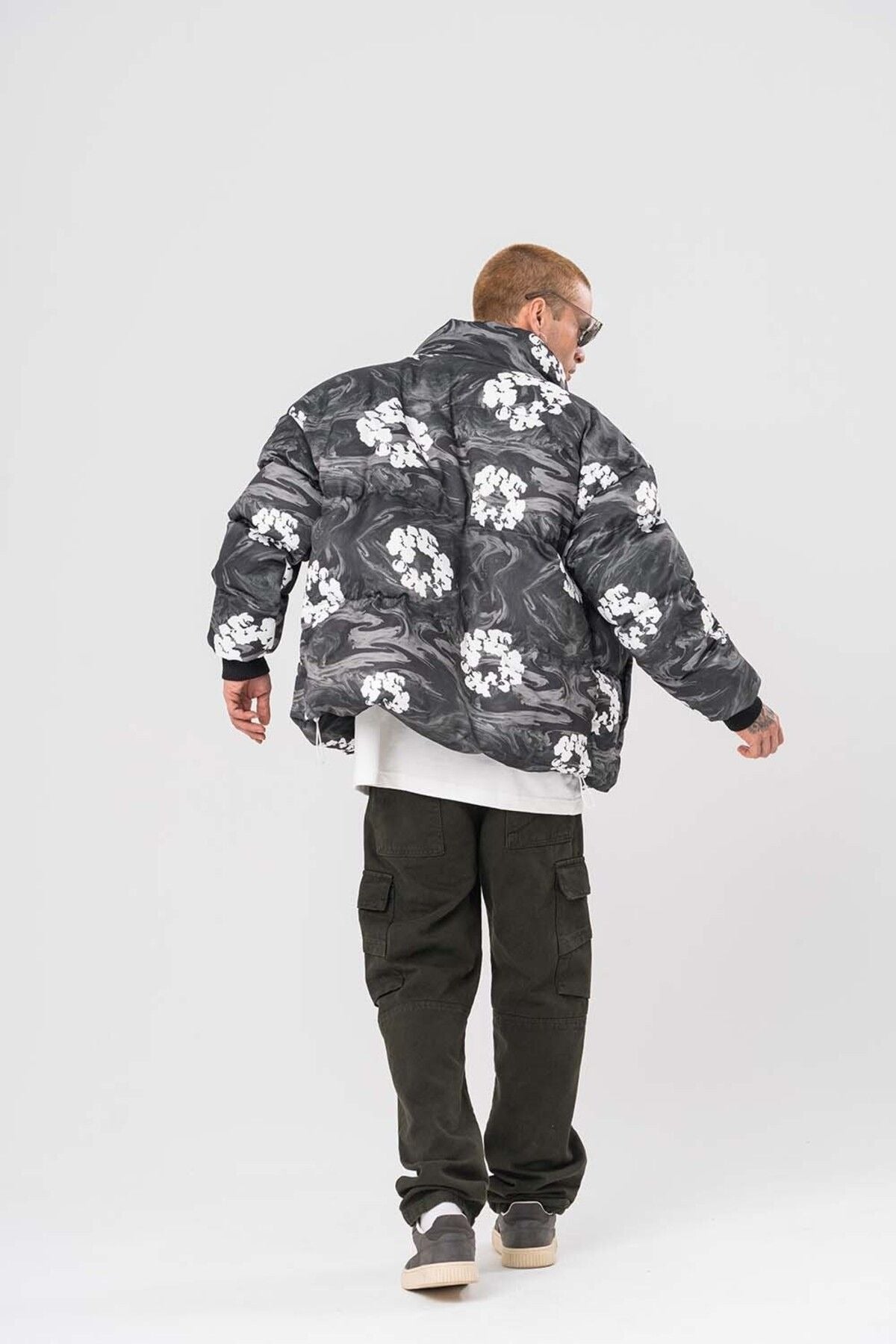 Doudoune floral print puffer jacket