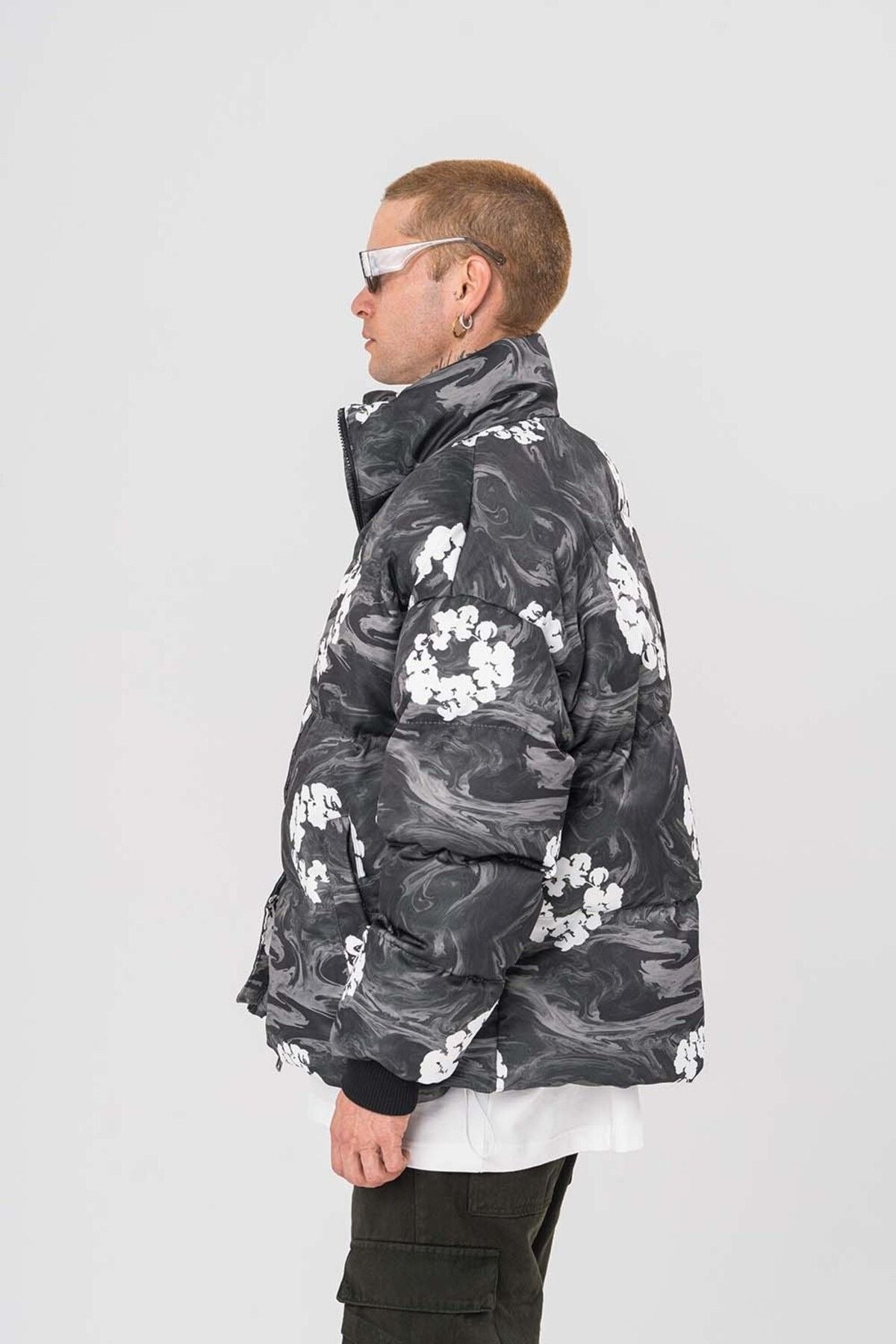 Doudoune floral print puffer jacket