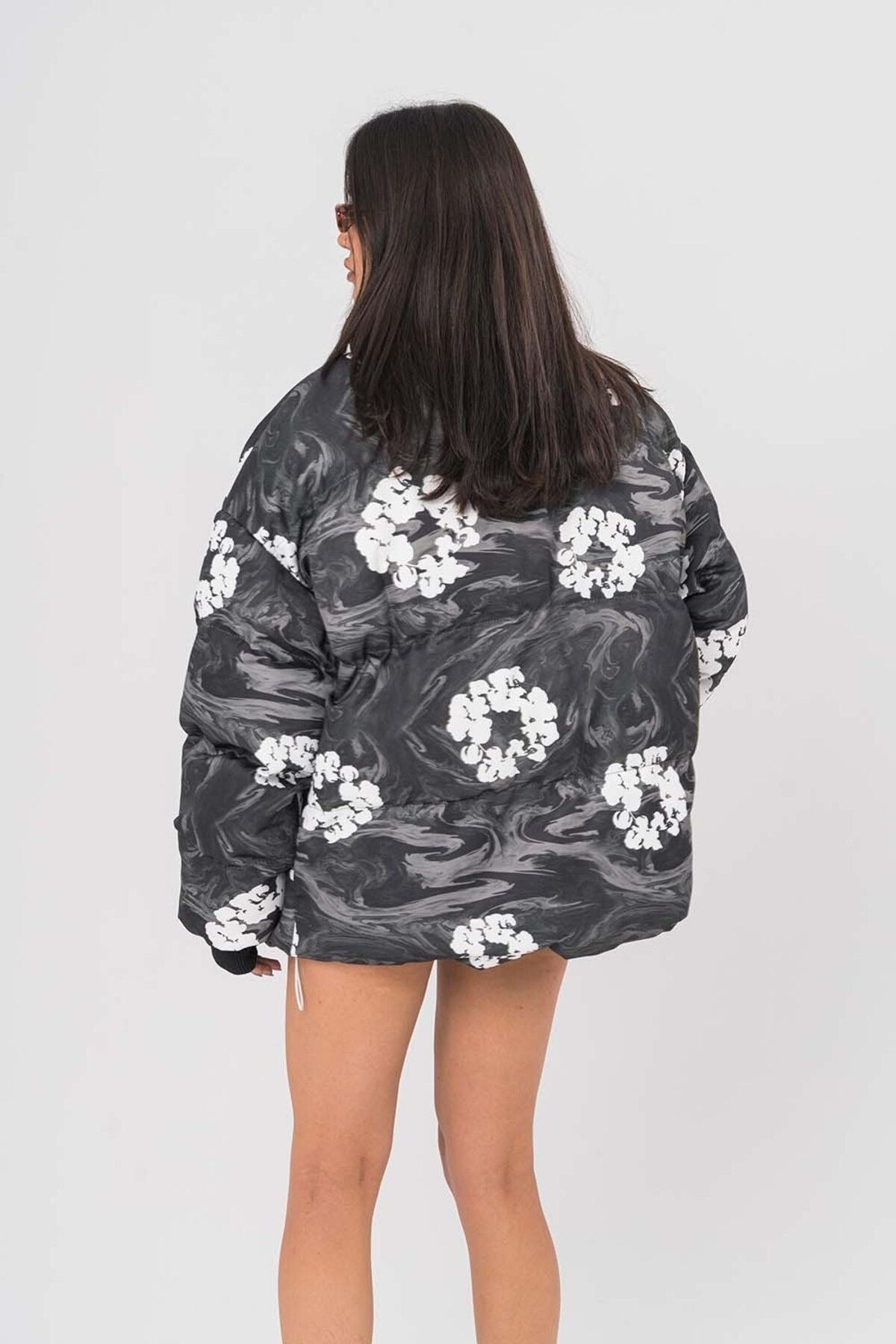 Doudoune floral print puffer jacket