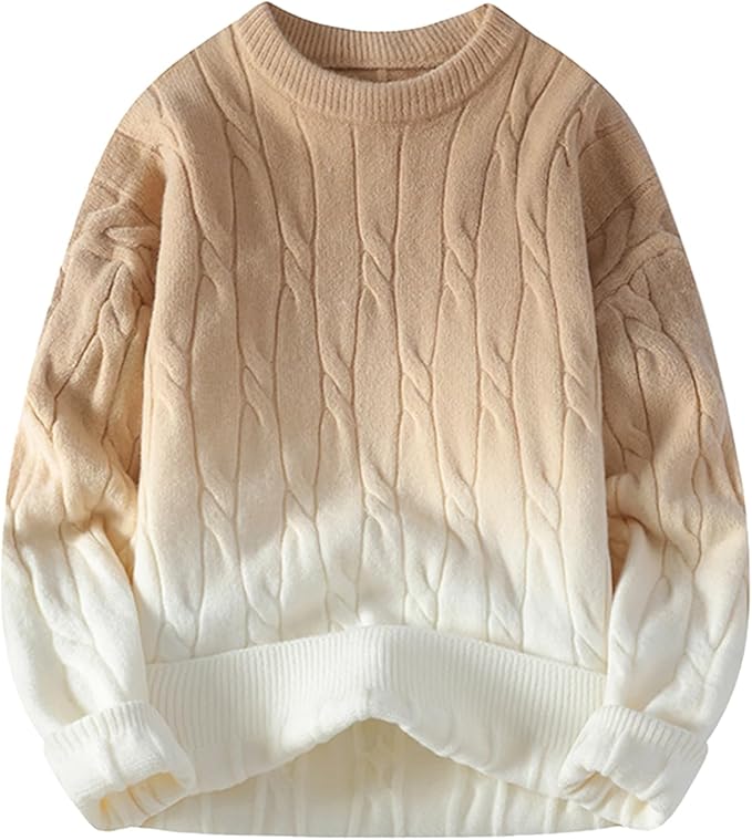 GMOYD Loose Cable Knitted Sweater - Khaki