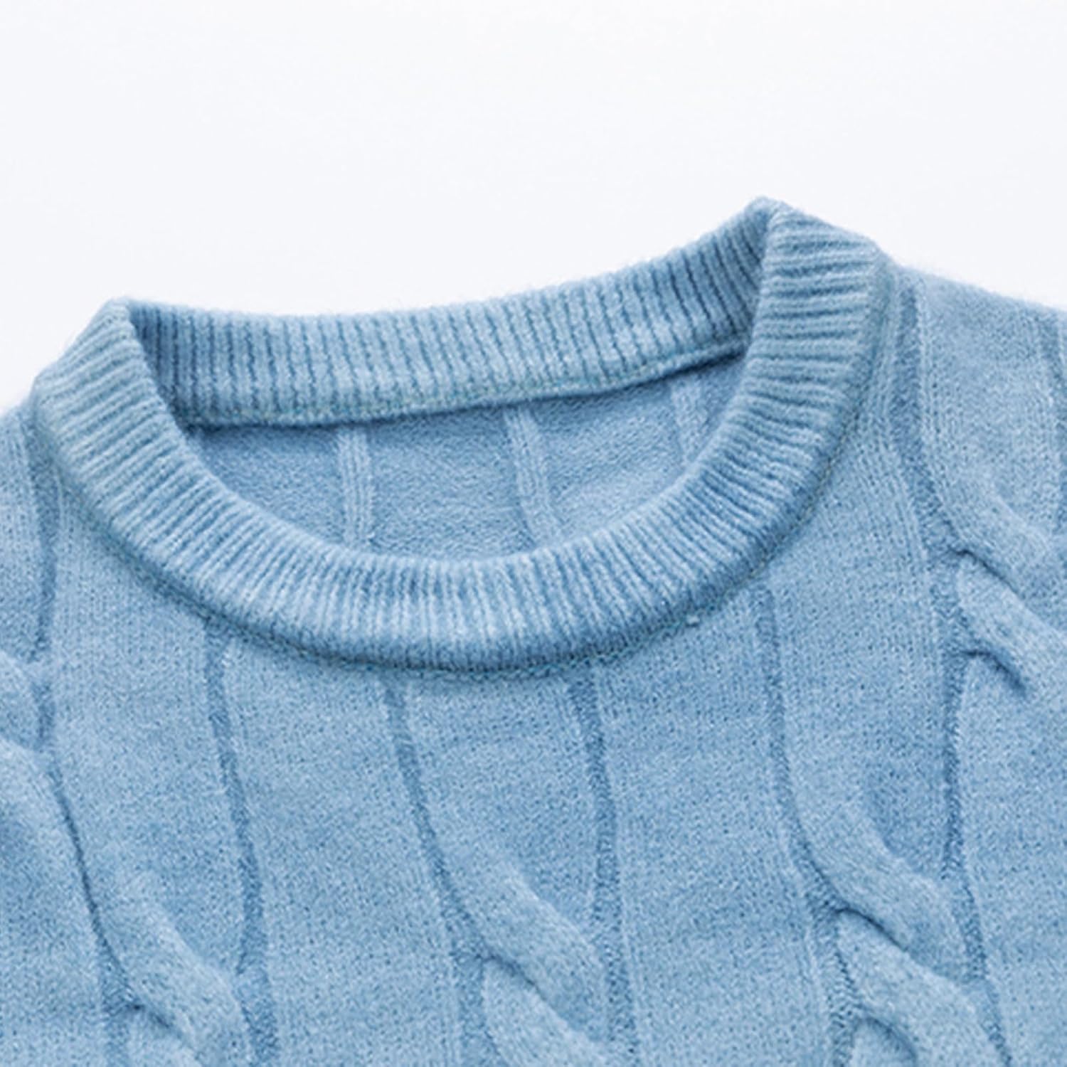 GMOYD Loose Cable Knitted Sweater - Blue