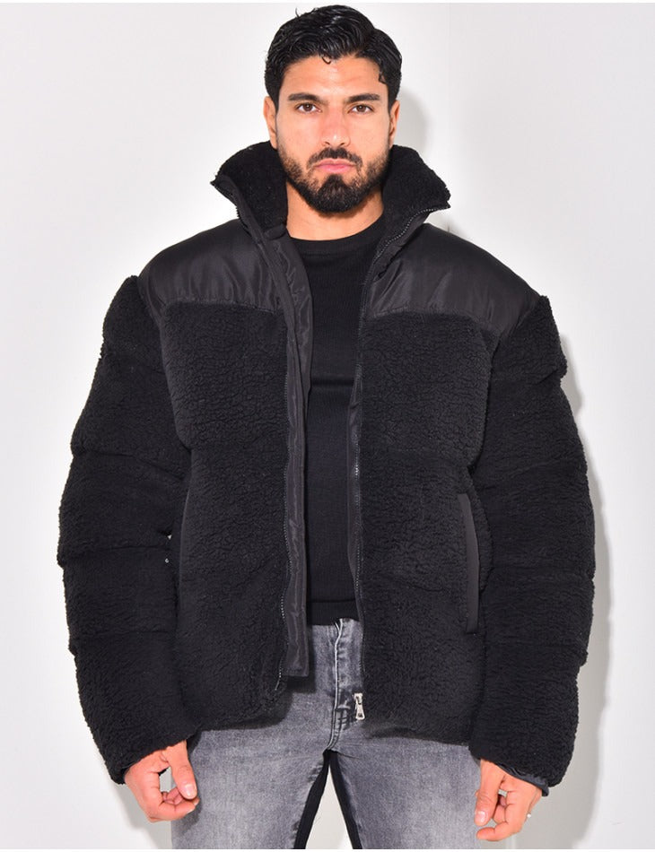 Sheepskin-effect down jacket