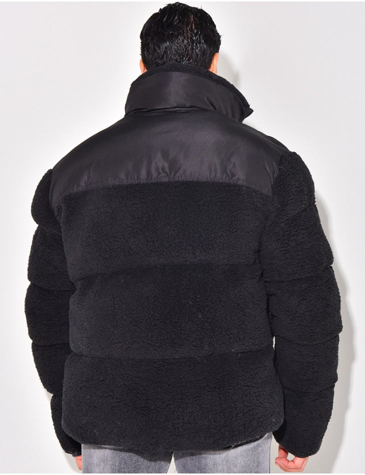 Sheepskin-effect down jacket