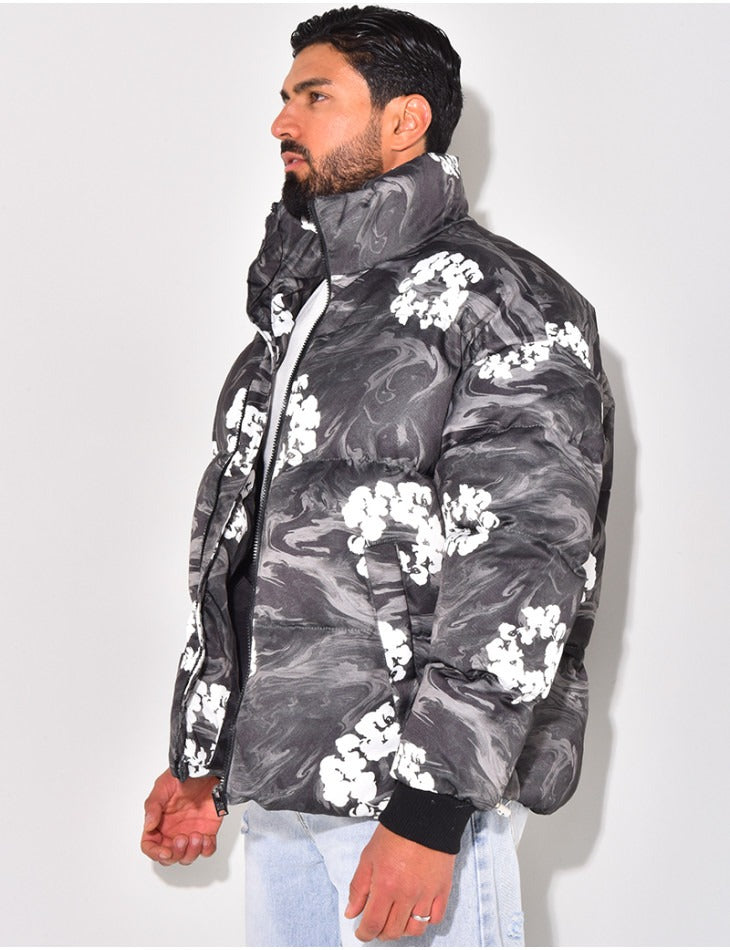 Doudoune floral print puffer jacket