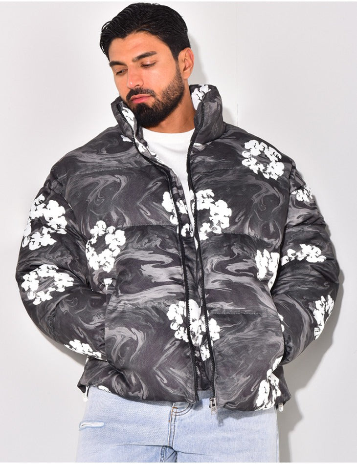 Doudoune floral print puffer jacket