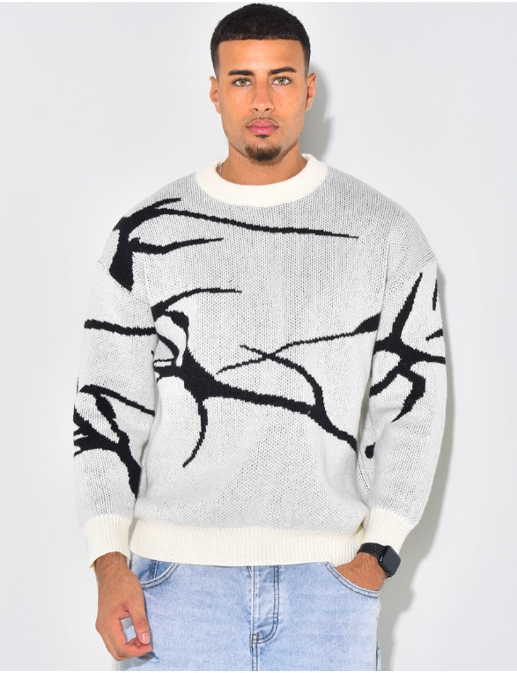 Men's knit branch jumper