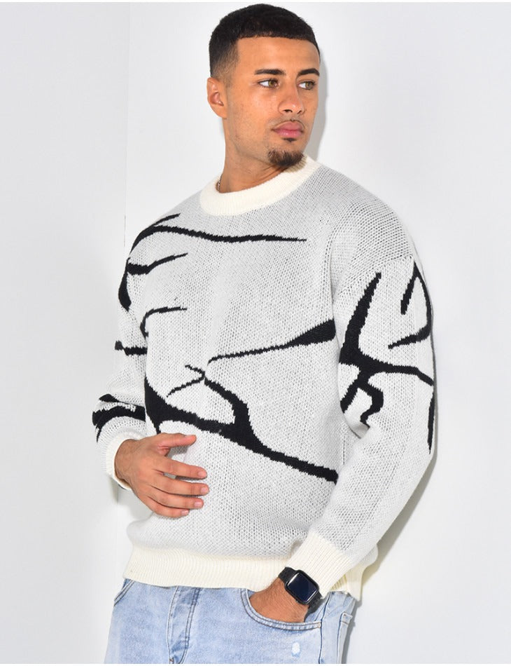 Men's knit branch jumper