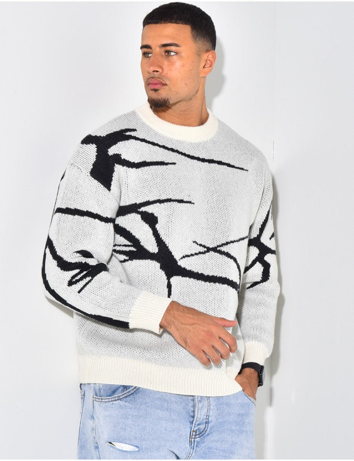 Men's knit branch jumper