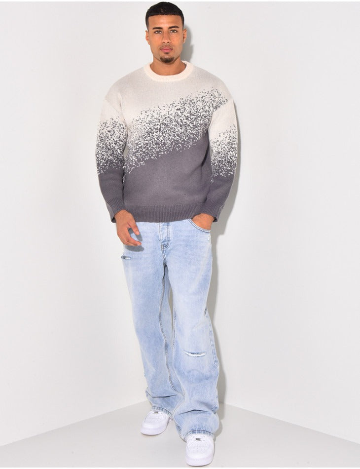 Men's block knit jumper