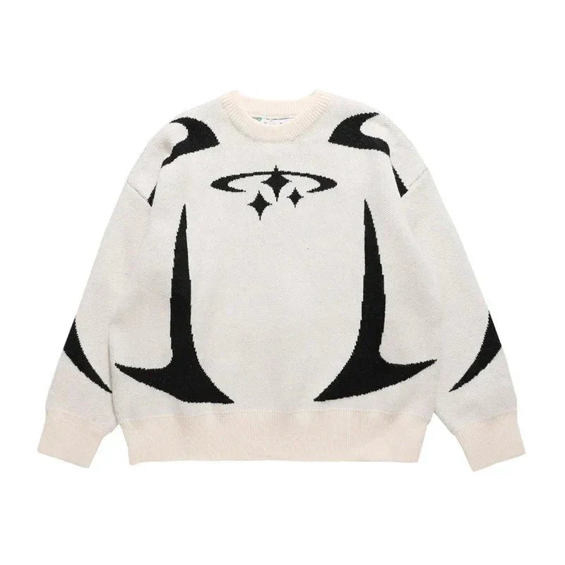 Stars Knitted Sweater - White